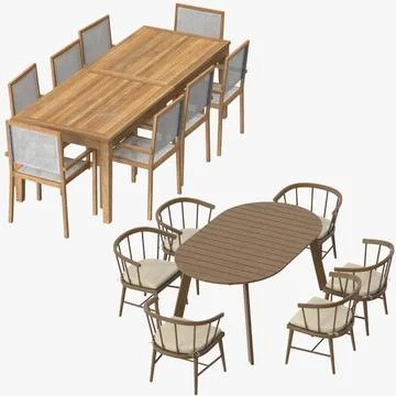 Patio Dinning Tables and Chairs Sets 3D Model