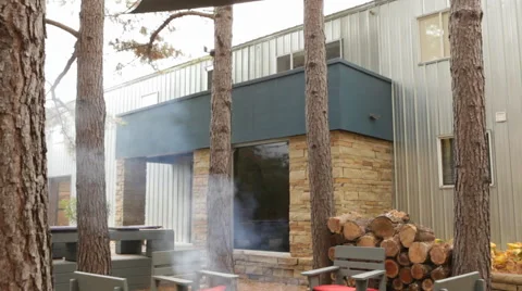 Patio Fireplace Stock Footage 40815035