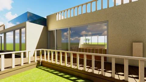 Patio Lounge in the evening Stock Illustration