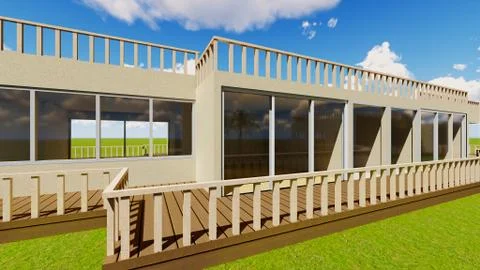 Patio Lounge in the evening Stock Illustration