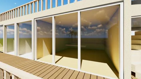 Patio Lounge in the evening Stock Illustration