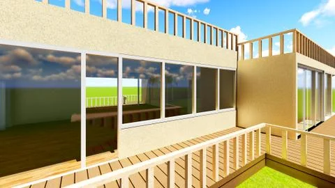 Patio Lounge in the evening Stock Illustration