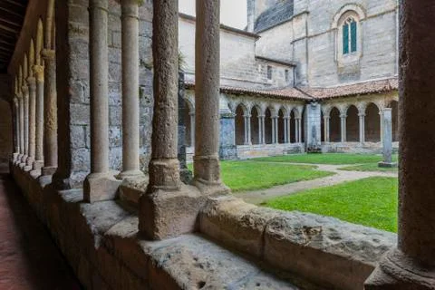 Patio of monastery in saint-emilion Stock Photos