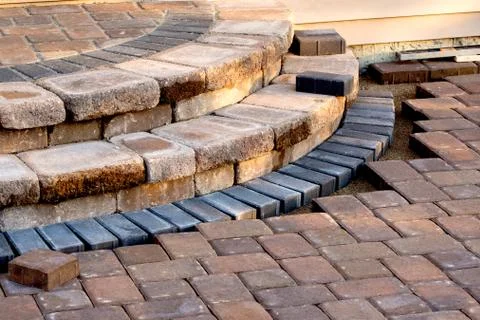 Patio steps side view Foto stock
