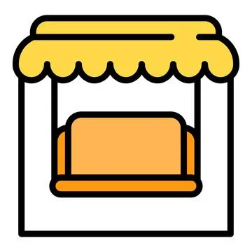Patio swing icon vector flat Illustration