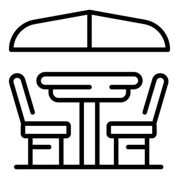 Patio table icon outline vector. Outdoor picnic Illustration