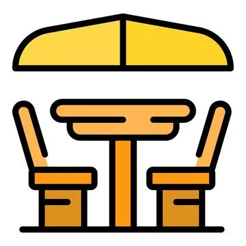 Patio table icon vector flat Illustration