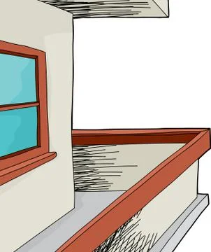 Patio with window Stock Illustration