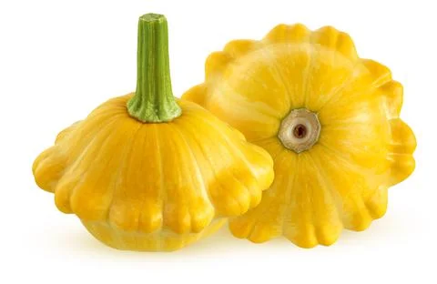 Patisson squash isolated on white background. Stock-Fotos