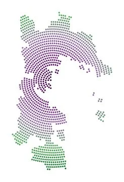 Patmos dotted map. Digital style shape of Patmos. Tech icon of the island w.. Stock Illustration