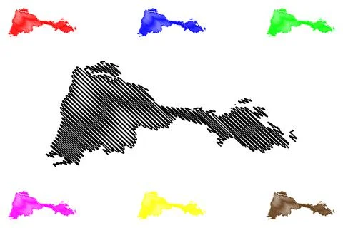 Patna district (Bihar State, division, Republic of India) map vector illustra Stock Illustration
