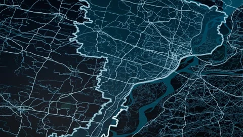 Patna India Glowing Digital Map Animation 4K Stock Footage 337760935
