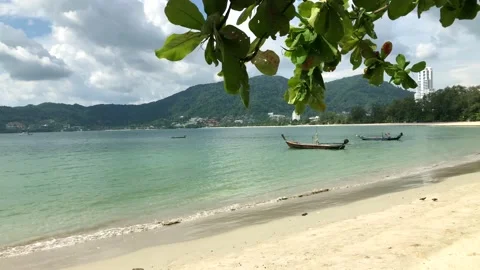 Patong Beach Empty Of Tourists During Covid Lockdown Early 2020. Vídeo Stock 171732576