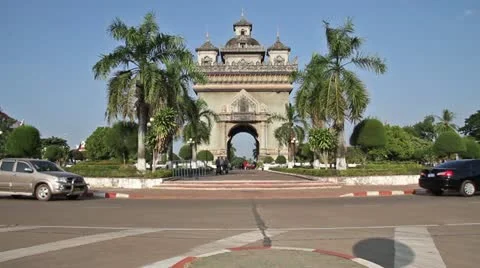 Patouxay monument traffic Stock Footage 11401310