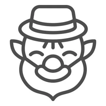 Patrick with beard line icon. Leprechaun avatar outline style pictogram on white Stock Illustration