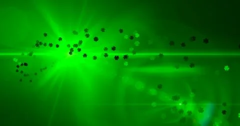 Patrick Day backdrop with shamrock leaf pattern. For festive pub party. 3d re Stock Illustration