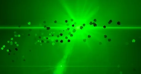 Patrick Day backdrop with shamrock leaf pattern. For festive pub party. 3d re 스톡 일러스트