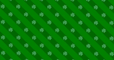 Patrick Day background with falling shamrock leaf pattern. For festive pub party Stock Footage 124713398