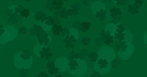 Patrick Day background with falling shamrock leaf pattern. For festive pub party Stock Footage 124850423