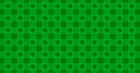 Patrick Day background with falling shamrock leaf pattern. For festive pub pa Illustrazione stock