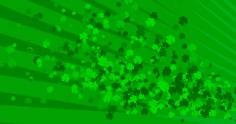 Patrick Day background with falling shamrock leaf pattern. For festive pub pa Illustrazione stock