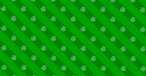 Patrick Day background with falling shamrock leaf pattern. For festive pub pa Illustrazione stock
