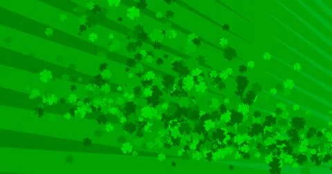 Patrick Day background with falling shamrock leaf pattern. For festive pub pa Illustrazione stock