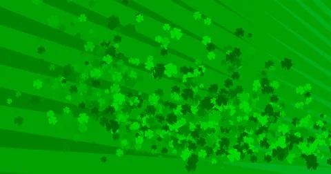 Patrick Day background with falling shamrock leaf pattern. For festive pub pa Illustrazione stock