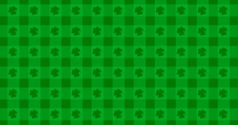 Patrick Day background with falling shamrock leaf pattern. For festive pub pa Illustrazione stock