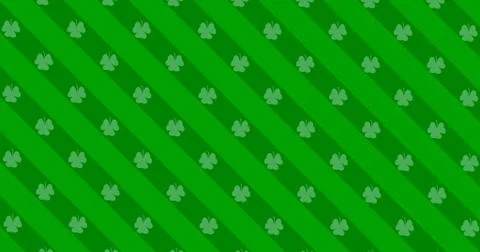 Patrick Day background with falling shamrock leaf pattern. For festive pub pa Illustrazione stock