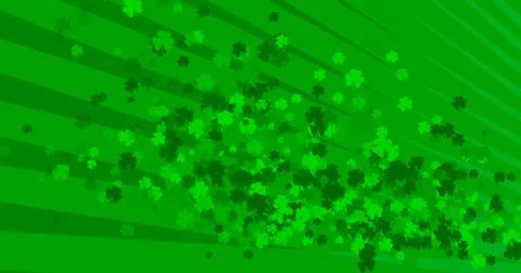 Patrick Day background with falling shamrock leaf pattern. For festive pub pa Illustrazione stock