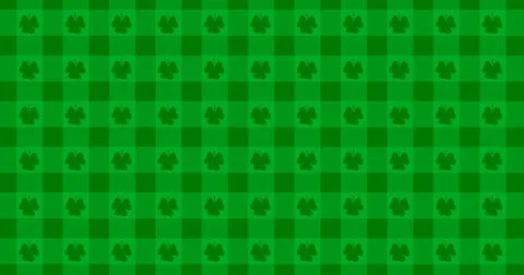 Patrick Day background with falling shamrock leaf pattern. For festive pub pa Illustrazione stock