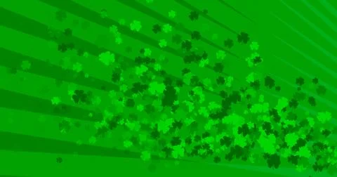 Patrick Day background with falling shamrock leaf pattern. For festive pub pa Illustrazione stock