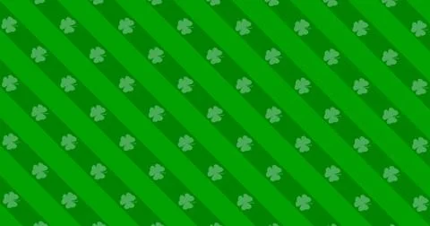 Patrick Day background with falling shamrock leaf pattern. For festive pub pa Illustrazione stock
