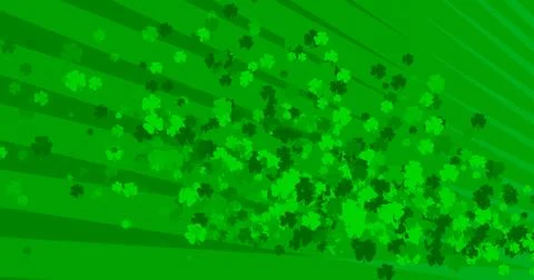 Patrick Day background with falling shamrock leaf pattern. For festive pub pa Illustrazione stock
