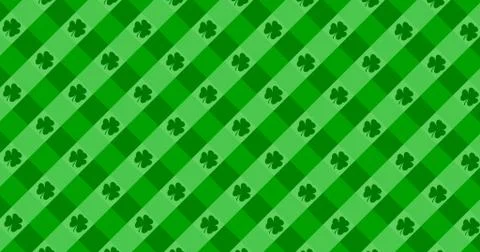 Patrick Day background with falling shamrock leaf pattern. For festive pub pa Illustrazione stock