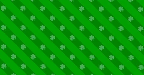 Patrick Day background with falling shamrock leaf pattern. For festive pub pa Illustrazione stock