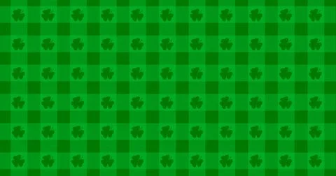 Patrick Day background with falling shamrock leaf pattern. For festive pub pa Illustrazione stock