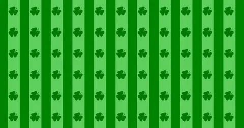Patrick Day background with falling shamrock leaf pattern. For festive pub pa Illustrazione stock