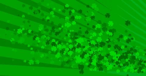 Patrick Day background with falling shamrock leaf pattern. For festive pub pa Illustrazione stock