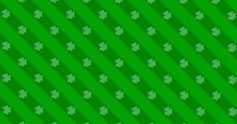Patrick Day background with falling shamrock leaf pattern. For festive pub pa Illustrazione stock