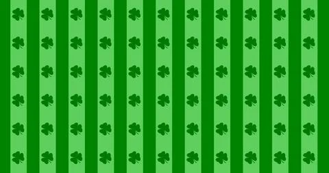 Patrick Day background with falling shamrock leaf pattern. For festive pub pa Illustrazione stock