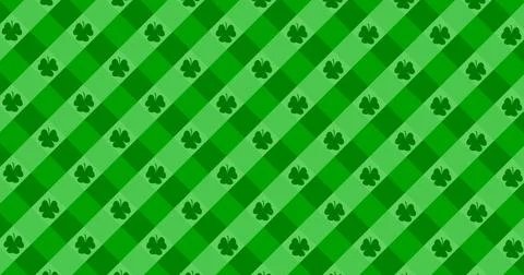 Patrick Day background with falling shamrock leaf pattern. For festive pub party Illustrazione stock