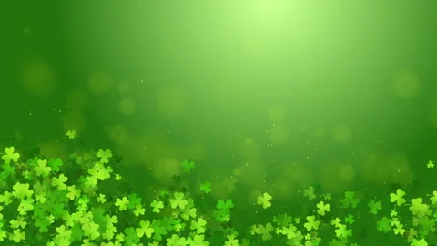 Patrick day background with leaf clover pattern background. Lucky green clover Video stock 262285920