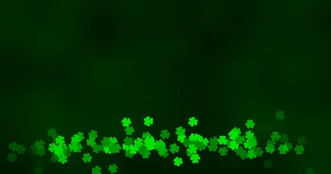 Patrick Day background with shamrock leaf pattern. For festive pub party. 3d Stock Footage 124713476