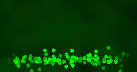 Patrick Day background with shamrock leaf pattern. For festive pub party. 3d  Illustrazione stock