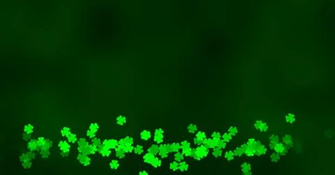 Patrick Day background with shamrock leaf pattern. For festive pub party. 3D  Stock Illustration