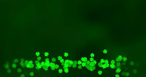 Patrick Day background with shamrock leaf pattern. For festive pub party. 3D  Stock Illustration