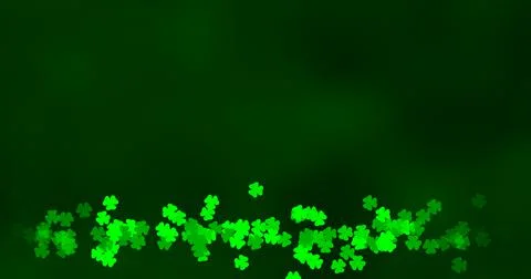 Patrick Day background with shamrock leaf pattern. For festive pub party. 3D Stock Illustration