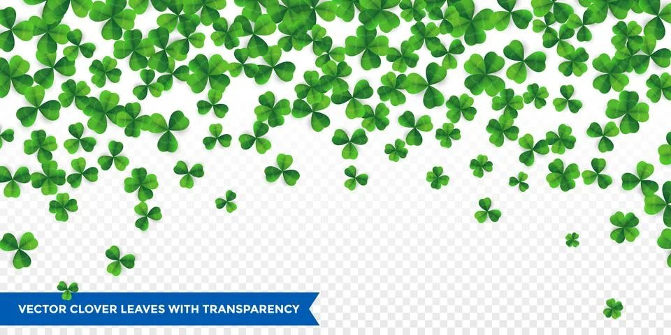 Patrick day background with vector four-leaf clover pattern background. Lucky Stock Illustration